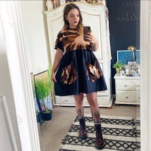 SewWasted Acid Wash Black T-Shirt TikTok Dress